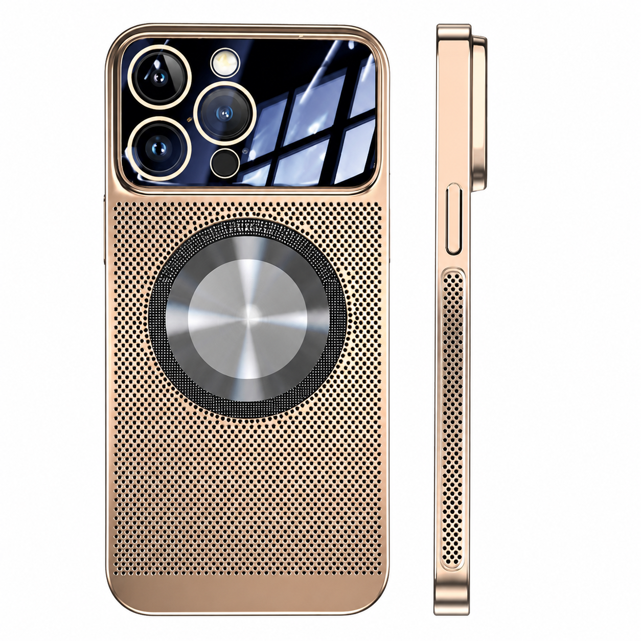 Premium iPhone Case MagSafe Compatible Cooling Mesh Cover Shockproof Magnetic Protective Case Camera Lens Screen Protection Ultra Thin Design