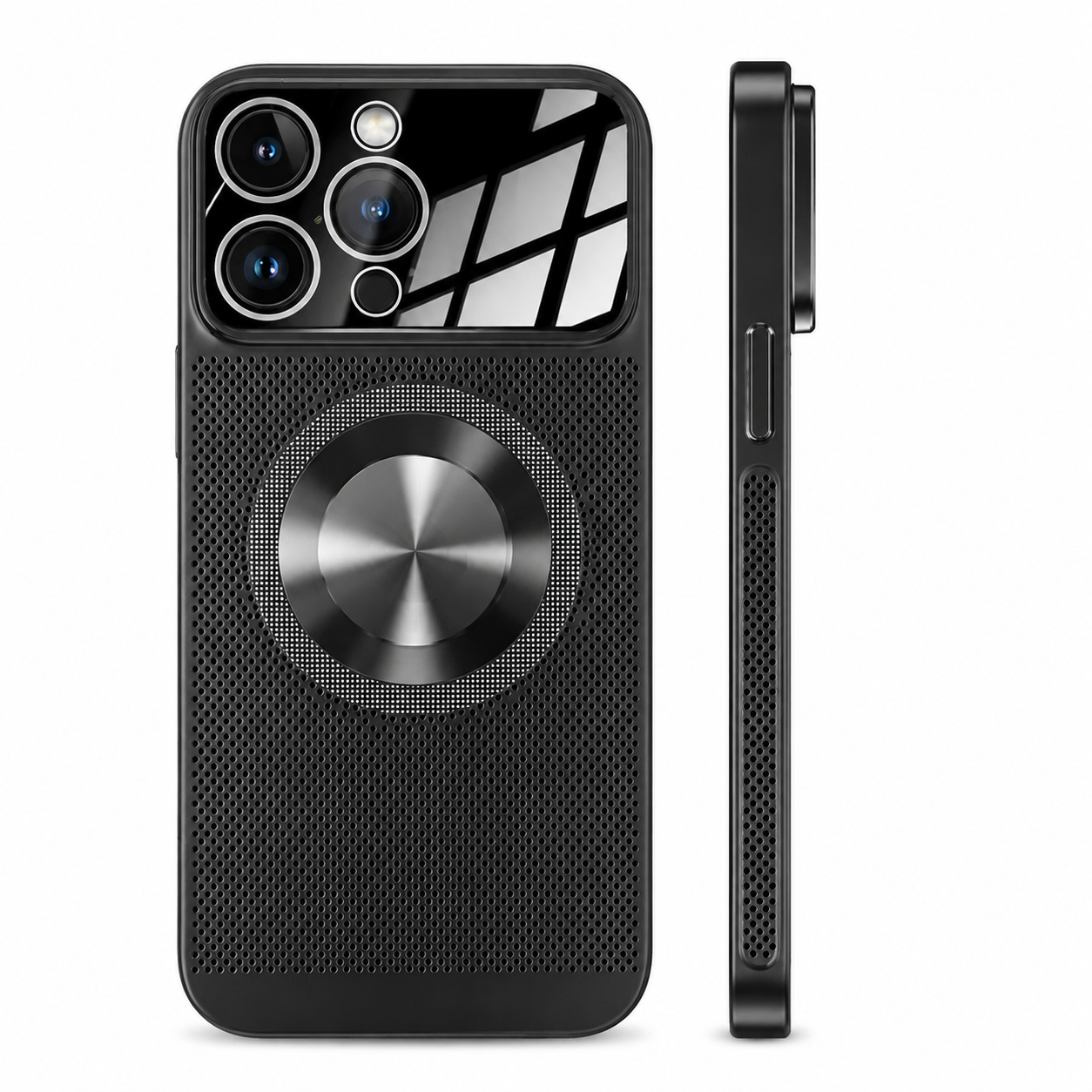 Premium iPhone Case MagSafe Compatible Cooling Mesh Cover Shockproof Magnetic Protective Case Camera Lens Screen Protection Ultra Thin Design