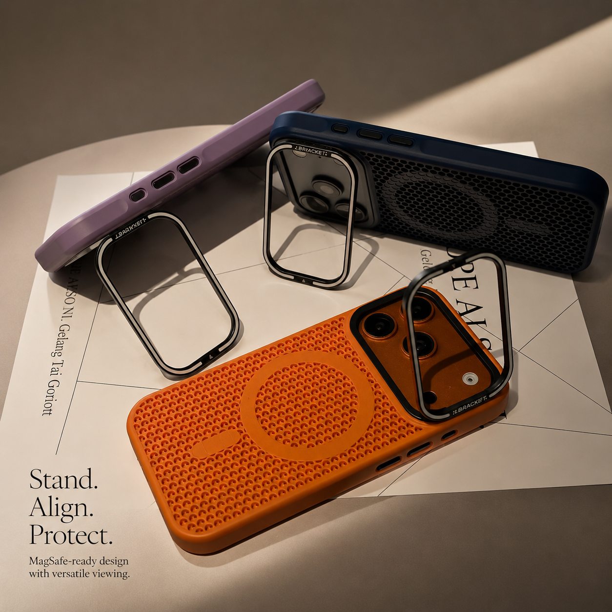 Premium iPhone Case MagSafe Compatible Cooling Mesh Shockproof Protective Cover Camera Mount Holder Anti Fingerprint Anti Scratch Matte Full Coverage