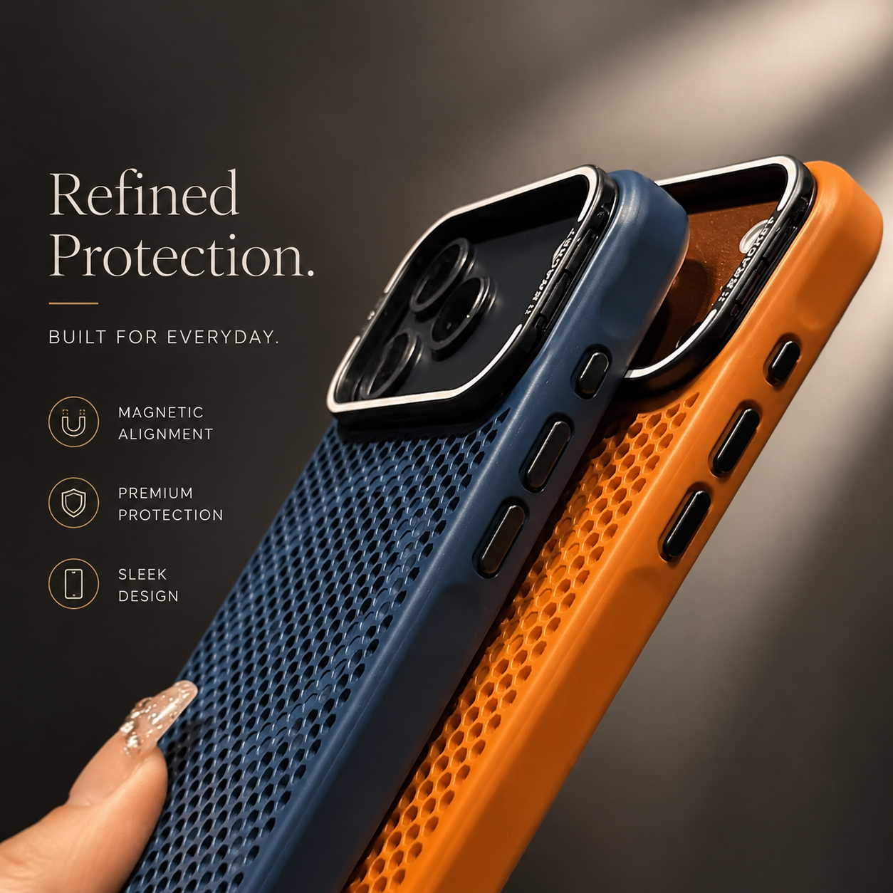 Premium iPhone Case MagSafe Compatible Cooling Mesh Shockproof Protective Cover Camera Mount Holder Anti Fingerprint Anti Scratch Matte Full Coverage