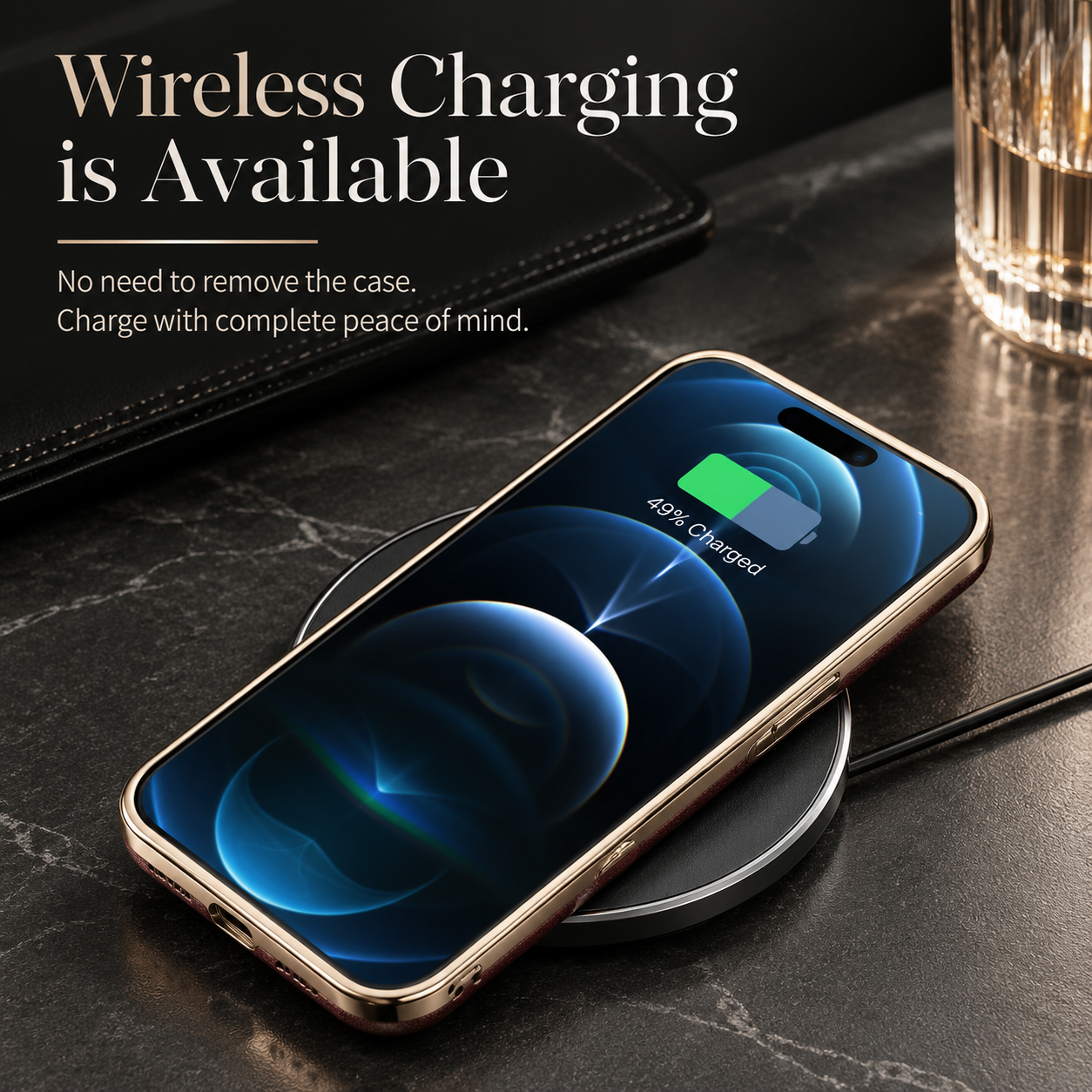 Premium iPhone Case MagSafe Compatible Cowhide Leather Cover with 360° Rotating Ring Holder Camera Lens Protection Shockproof PC TPU Slim Design Style
