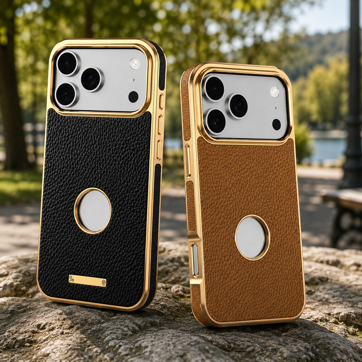 Premium iPhone Case MagSafe Compatible Cowhide Leather Cover with Lychee Texture Slim Protective Design Anti Fingerprint Non Slip Grip Durable Finish
