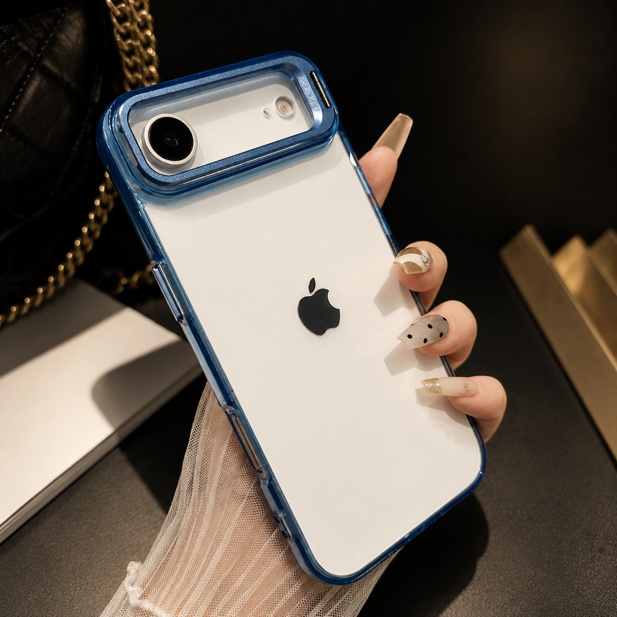 Premium iPhone Case MagSafe Compatible Crystal Clear PC Bumper with Camera Lens Stand Shockproof TPU Protective Cover Anti Scratch Slim Design