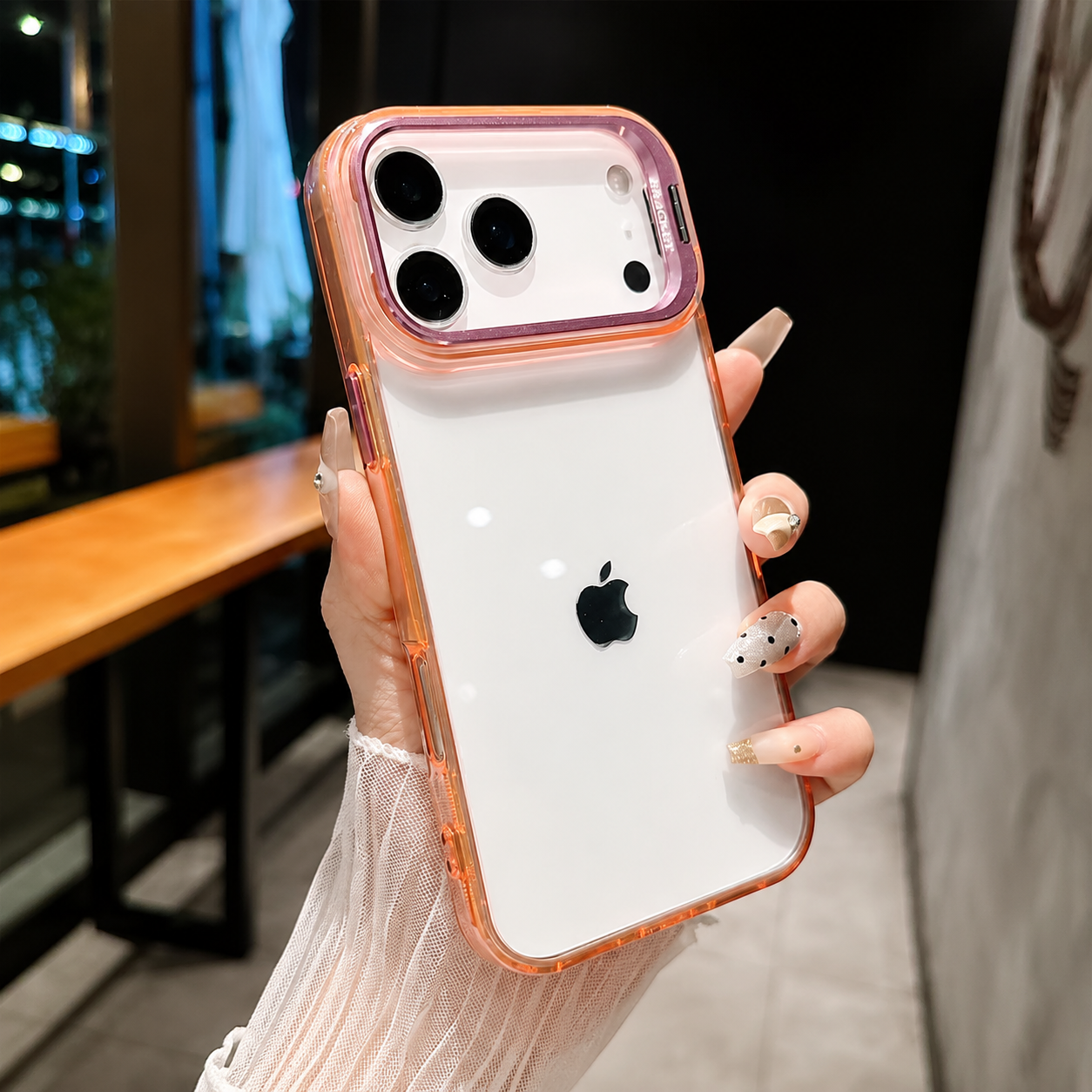 Premium iPhone Case MagSafe Compatible Crystal Clear PC Bumper with Camera Lens Stand Shockproof TPU Protective Cover Anti Scratch Slim Design