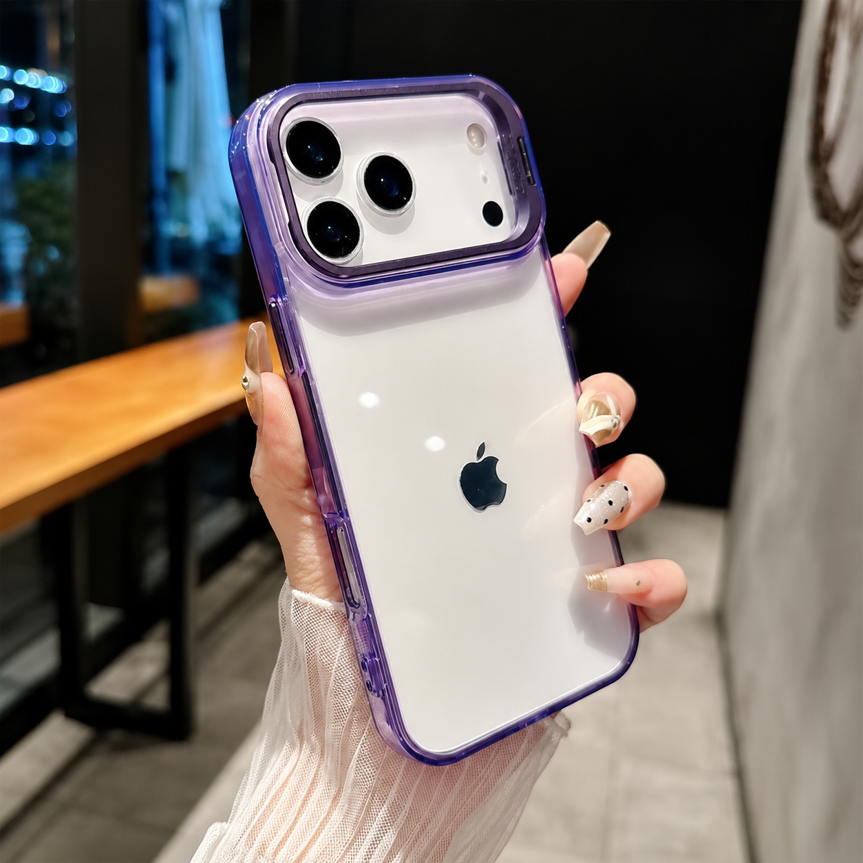 Premium iPhone Case MagSafe Compatible Crystal Clear PC Bumper with Camera Lens Stand Shockproof TPU Protective Cover Anti Scratch Slim Design