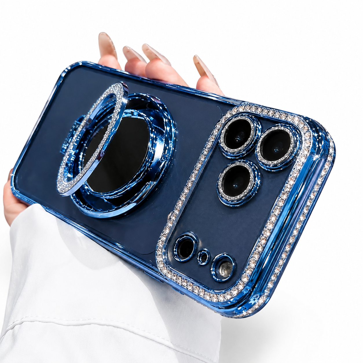 Premium iPhone Case MagSafe Compatible Diamond Mirror Glitter Protective Cover Transparent Shockproof Camera Protection Anti Scratch Slim Design
