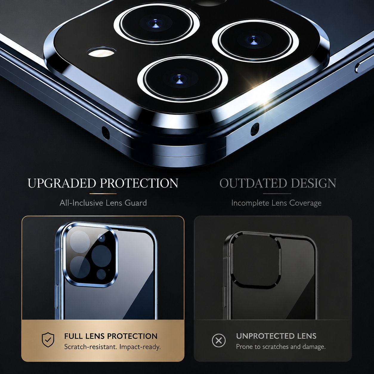 Premium iPhone Case MagSafe Compatible Double-Sided Tempered Glass Protective Cover Magnetic Metal Frame Full Body Shockproof Clear Protection Design