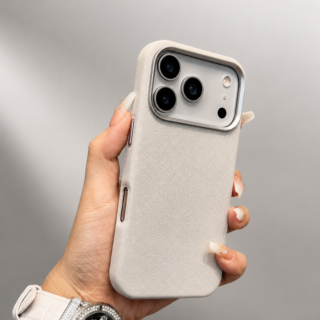 Premium iPhone Case MagSafe Compatible Fiber Leather Cover Invisible Magnetic Charging Matte Anti Fingerprint Shockproof Slim Non Slip Design