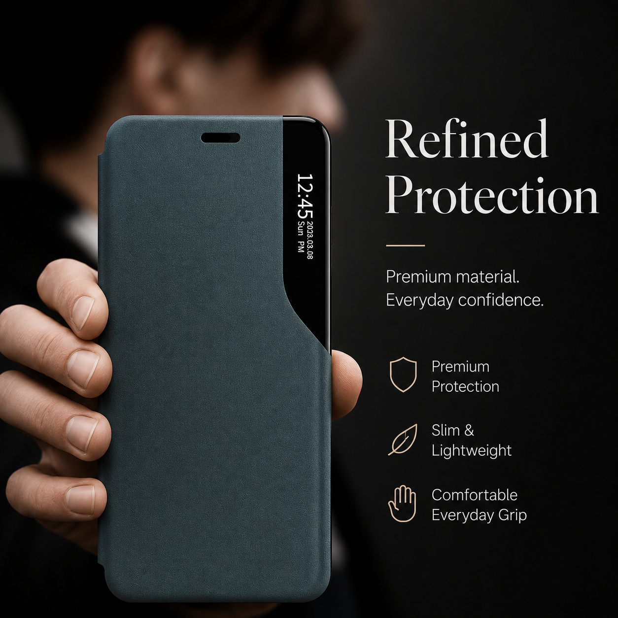 Premium iPhone Case MagSafe Compatible Flip Wallet Protective Cover PU Leather Card Holder Magnetic Closure Kickstand Shockproof Full Body Protection Design