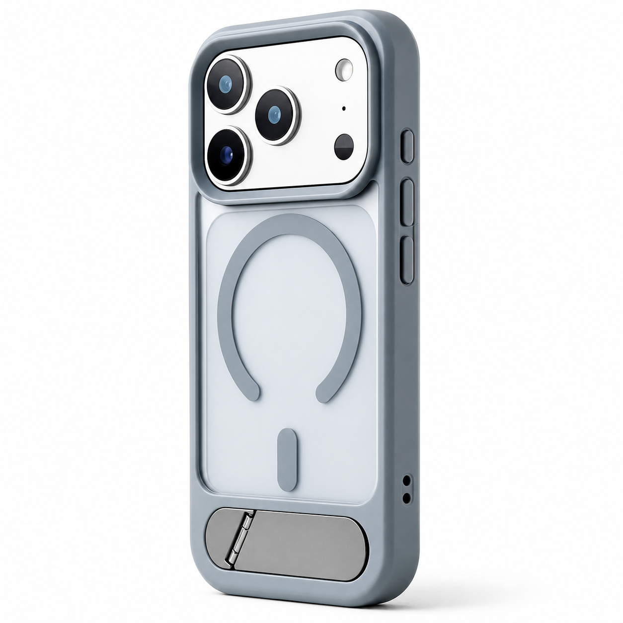 Premium iPhone Case MagSafe Compatible Foldable Stand Holder Matte PC Cover Shockproof Anti Fingerprint Magnetic Ring Non Slip Slim Protective Design