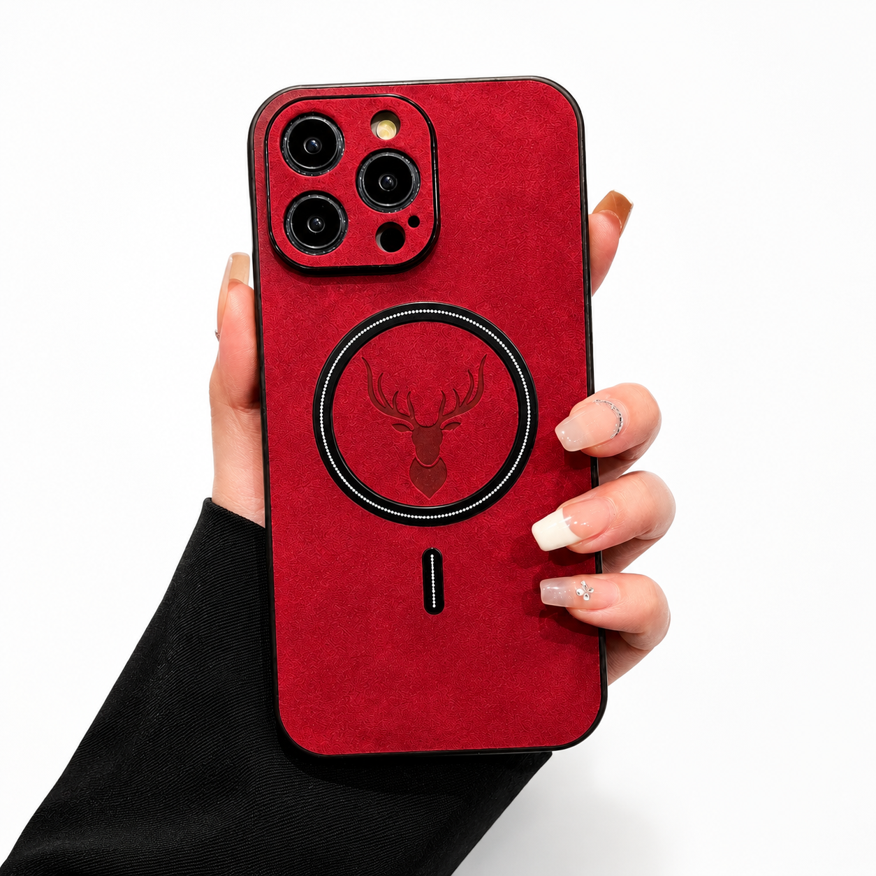 Premium iPhone Case MagSafe Compatible Genuine Deer Leather Protective Cover Shockproof Slim Anti Scratch Camera Protection Luxury Lightweight Design