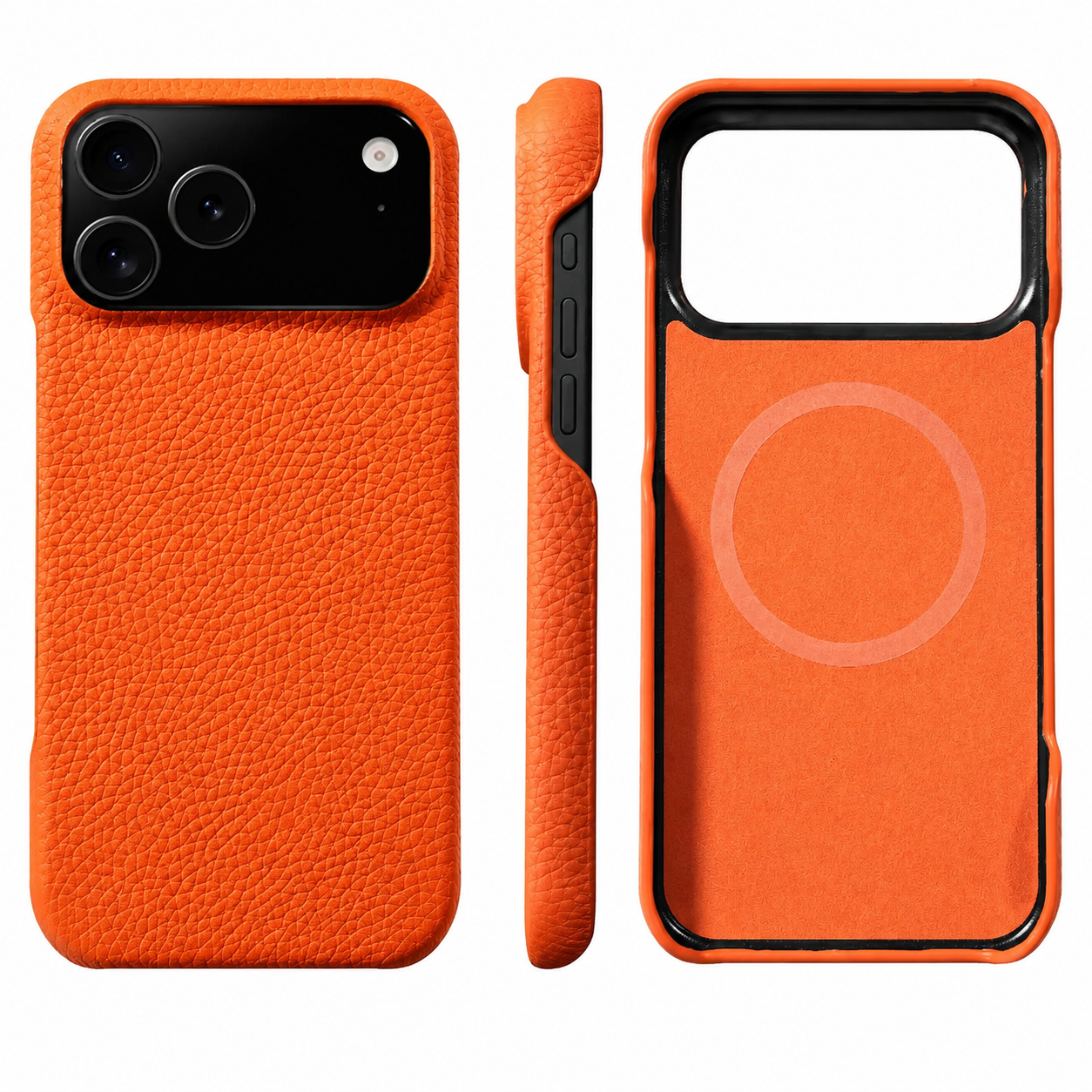 Premium iPhone Case MagSafe Compatible Genuine Leather Magnetic Protective Cover Luxury Cowhide Leather Slim Shockproof Full Coverage