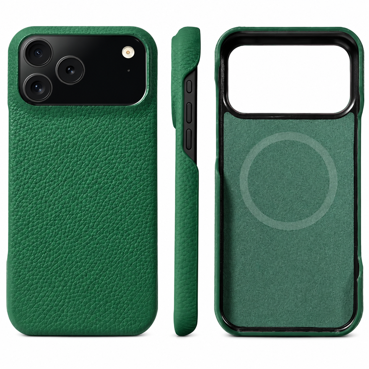 Premium iPhone Case MagSafe Compatible Genuine Leather Magnetic Protective Cover Luxury Cowhide Leather Slim Shockproof Full Coverage