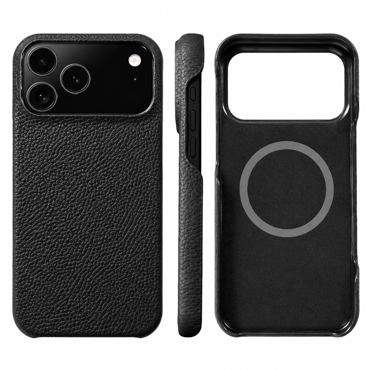 Premium iPhone Case MagSafe Compatible Genuine Leather Magnetic Protective Cover Luxury Cowhide Leather Slim Shockproof Full Coverage
