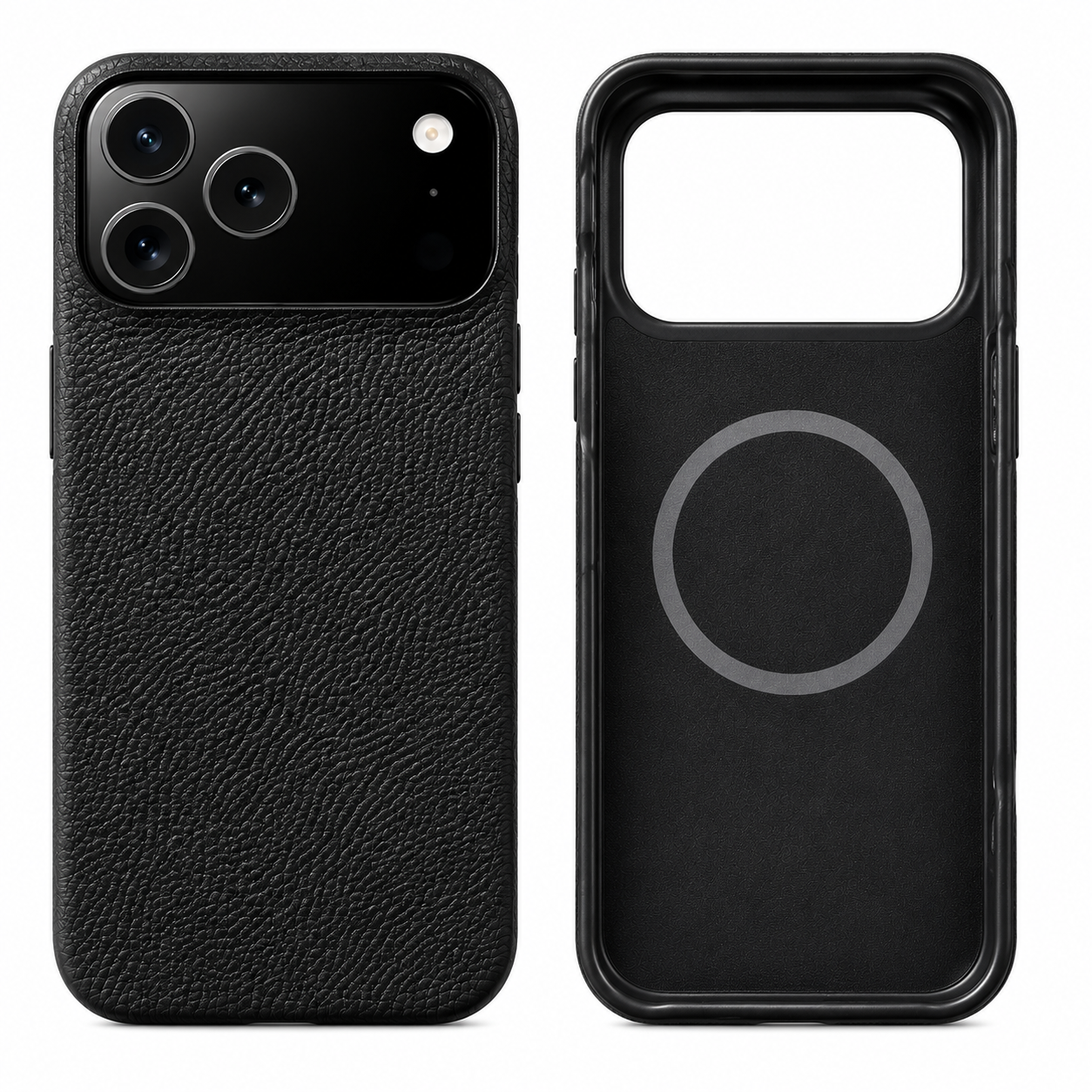 Premium iPhone Case MagSafe Compatible Genuine Leather Protective Cover Magnetic Camera Lens Protection Anti Scratch Slim Full Coverage