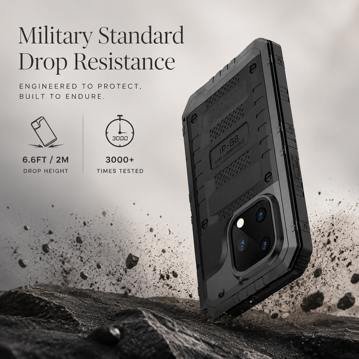 Premium iPhone Case MagSafe Compatible IP68 Waterproof Metal Armor Cover Shockproof Heavy Duty Protective Frame Camera Lens Screen Protection Full Coverage Design