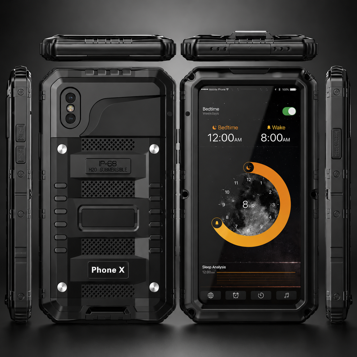 Premium iPhone Case MagSafe Compatible IP68 Waterproof Metal Armor Cover Shockproof Heavy Duty Protective Frame Camera Lens Screen Protection Full Coverage Design