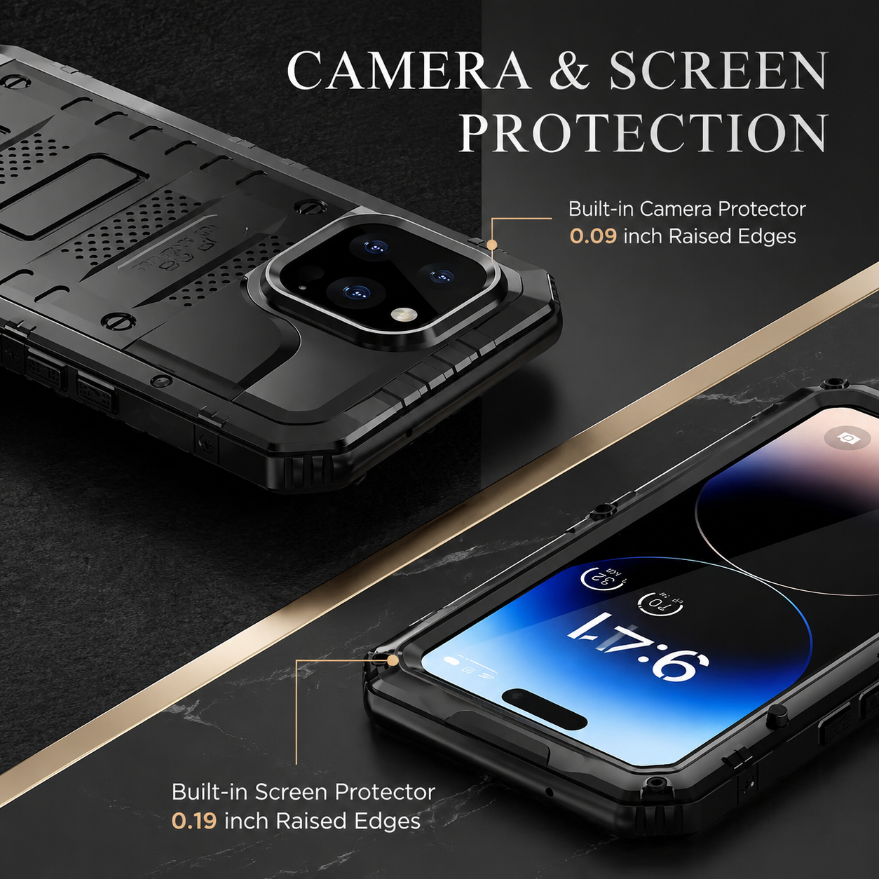 Premium iPhone Case MagSafe Compatible IP68 Waterproof Metal Armor Cover Shockproof Heavy Duty Protective Frame Camera Lens Screen Protection Full Coverage Design