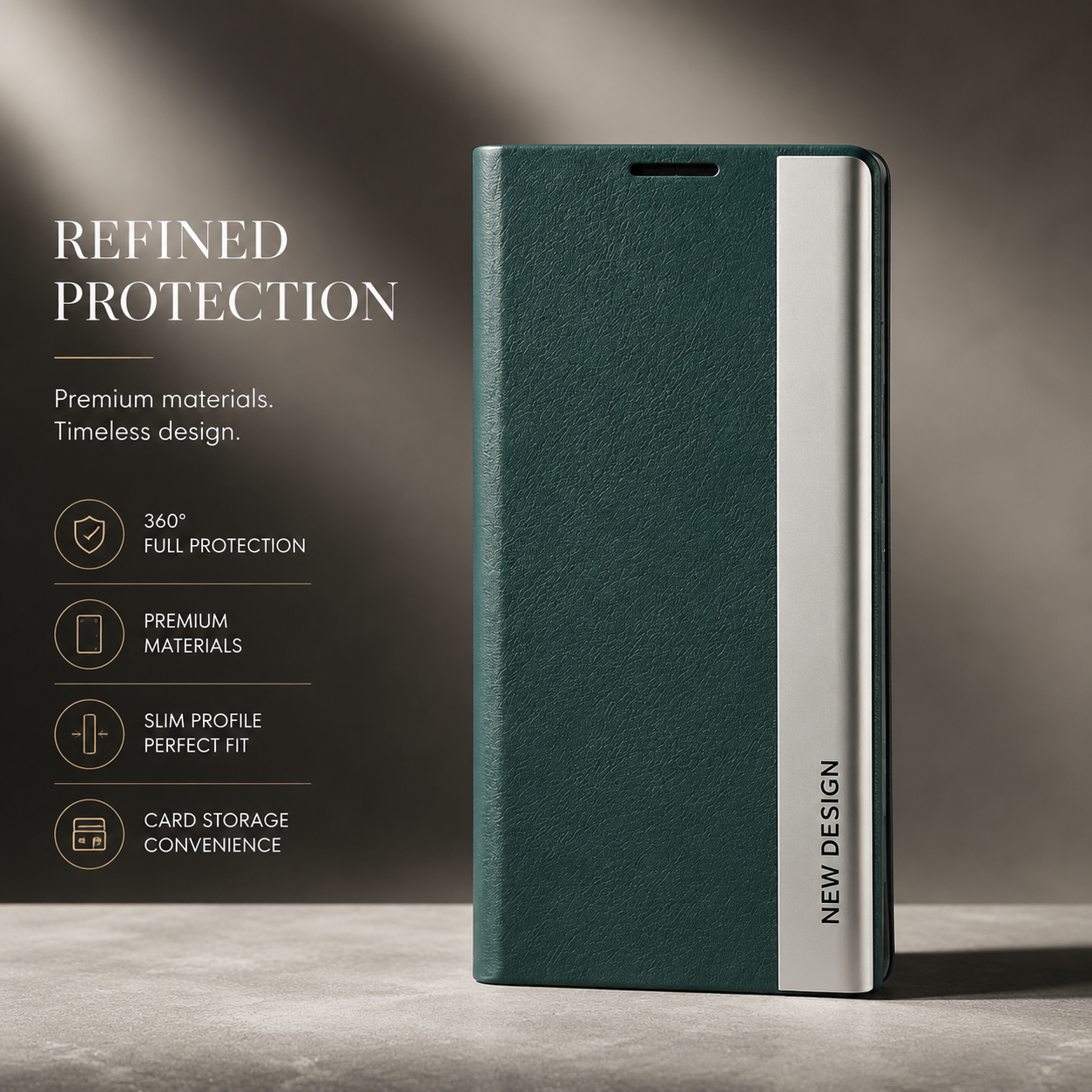 Premium iPhone Case MagSafe Compatible Leather Flip Wallet Cover Card Holder Stand Magnetic Shockproof Protective Case Screen Protection Slim Design