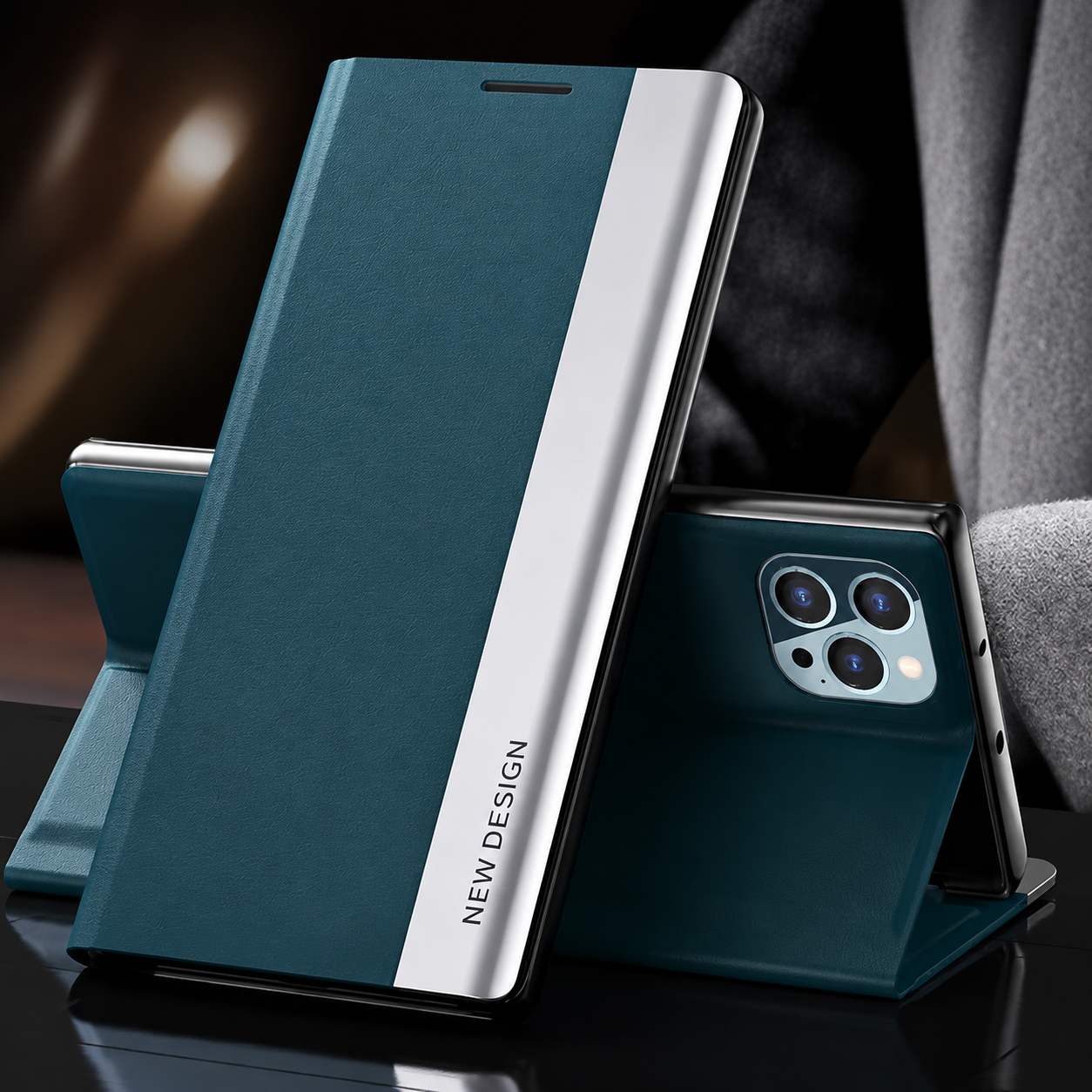 Premium iPhone Case MagSafe Compatible Leather Flip Wallet Cover Card Holder Stand Magnetic Shockproof Protective Case Screen Protection Slim Design