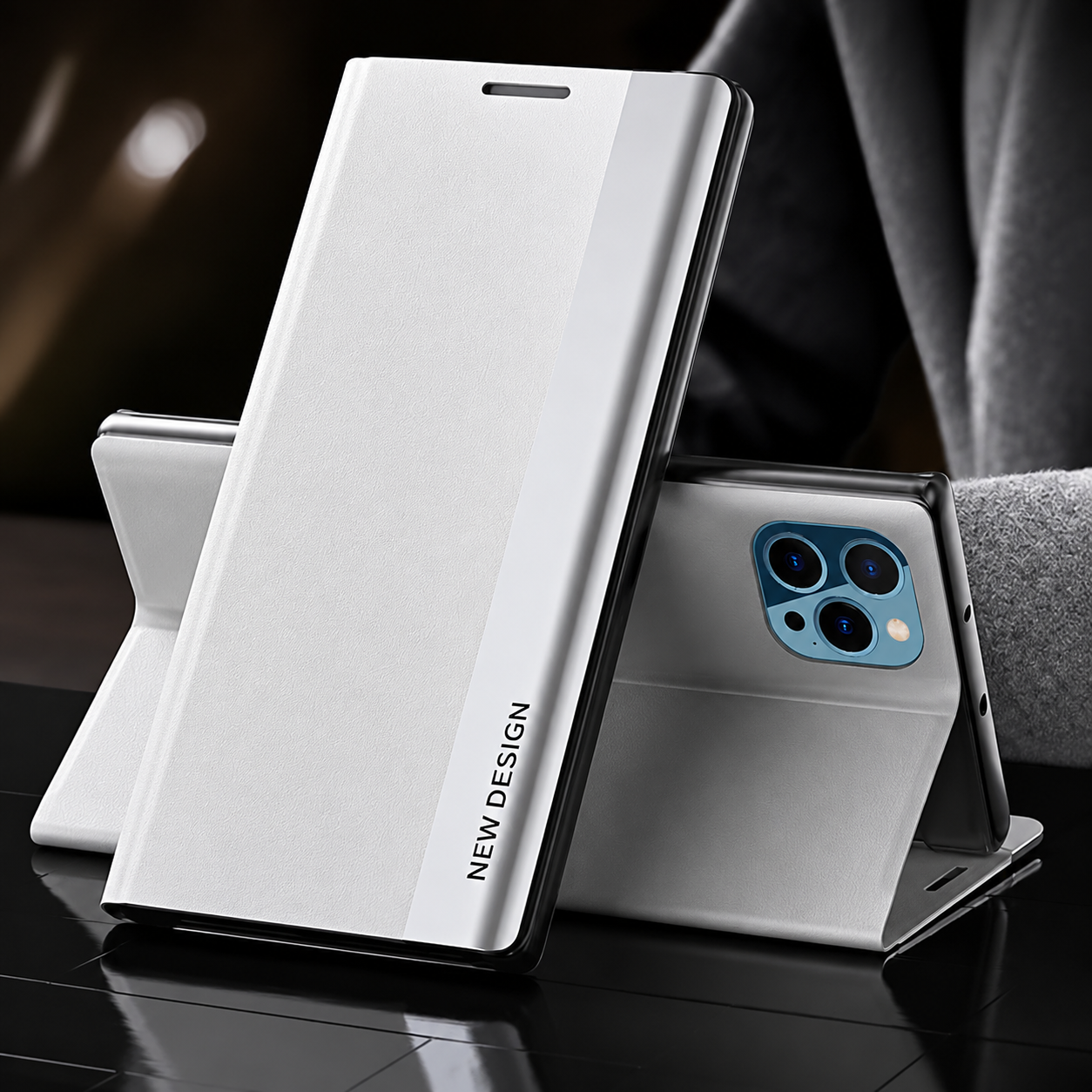 Premium iPhone Case MagSafe Compatible Leather Flip Wallet Cover Card Holder Stand Magnetic Shockproof Protective Case Screen Protection Slim Design