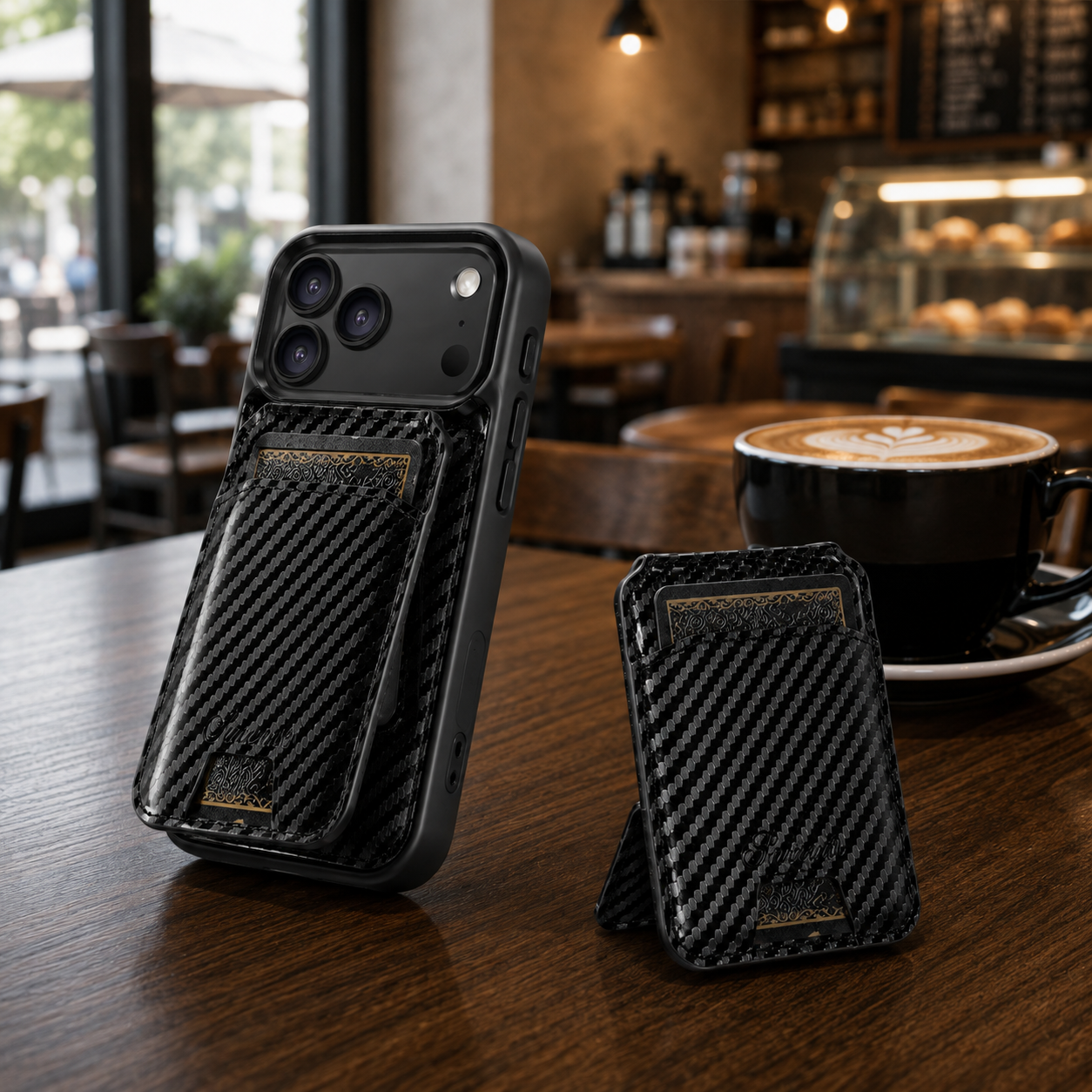 Premium iPhone Case MagSafe Compatible Leather Wallet Cover Card Holder Stand Shockproof Protective Design Magnetic Wireless Charging Slim Durable
