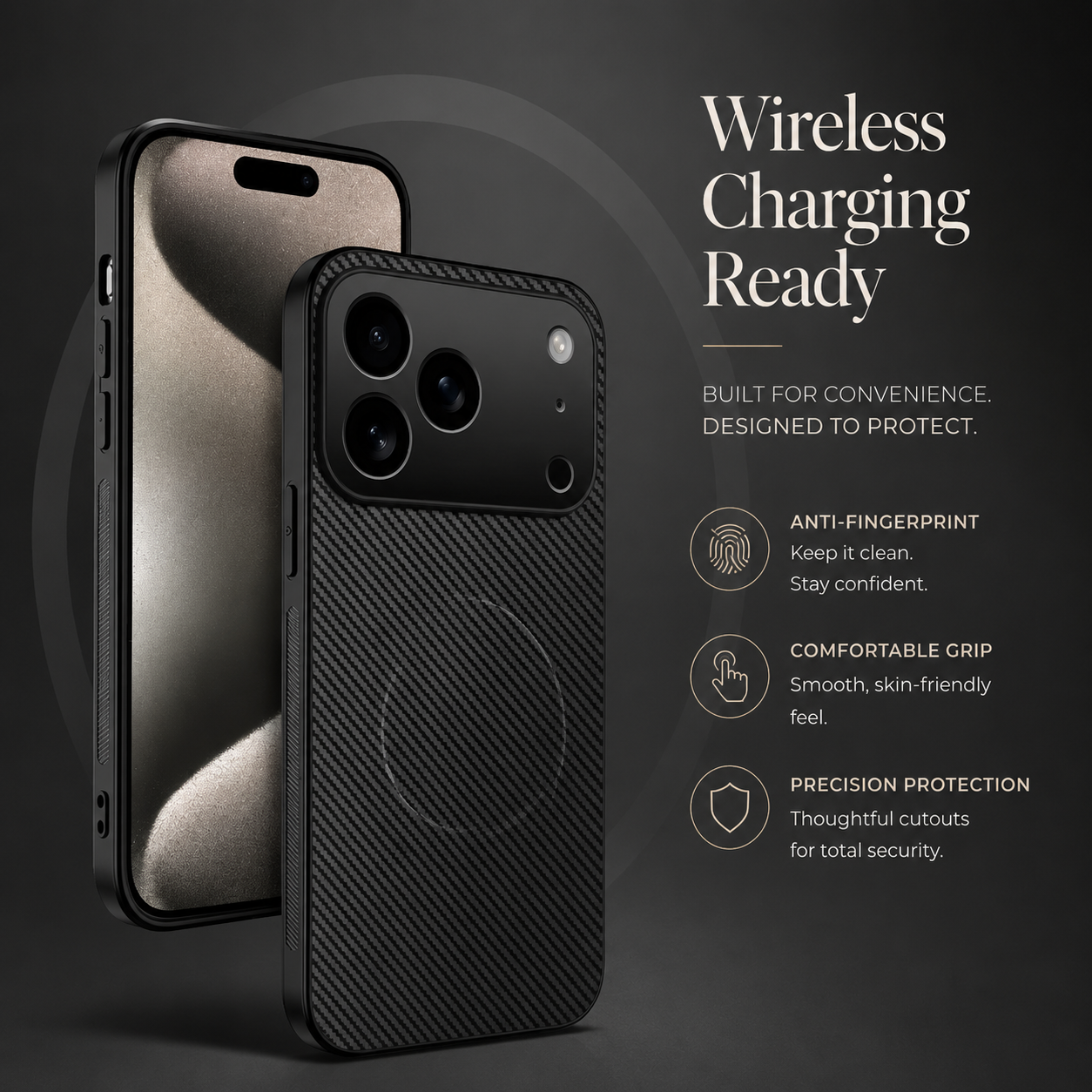 Premium iPhone Case MagSafe Compatible Luxury Carbon Fiber Leather Protective Cover Ultra Thin Magnetic Wireless Charging Shockproof Slim Full Coverage