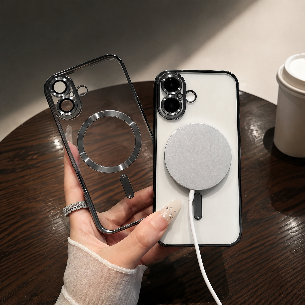 Premium iPhone Case MagSafe Compatible Luxury Plating Clear Back Shockproof Bumper Cover Magnetic Wireless Charging Anti Scratch Slim Full Coverage