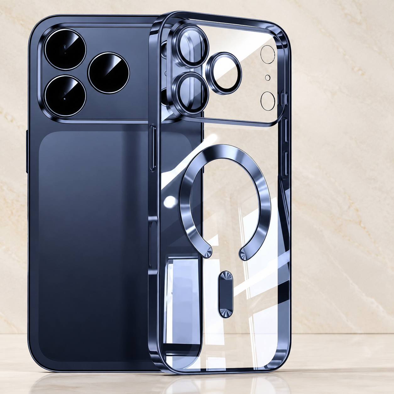 Premium iPhone Case MagSafe Compatible Luxury Plating Clear Back Shockproof Bumper Cover Magnetic Wireless Charging Anti Scratch Slim Full Coverage