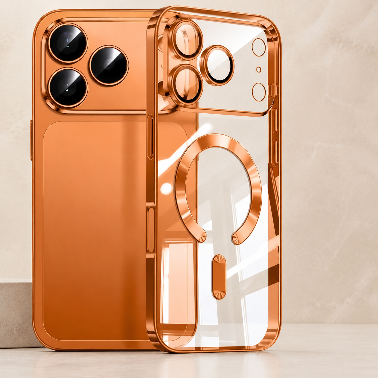 Premium iPhone Case MagSafe Compatible Luxury Plating Clear Back Shockproof Bumper Cover Magnetic Wireless Charging Anti Scratch Slim Full Coverage