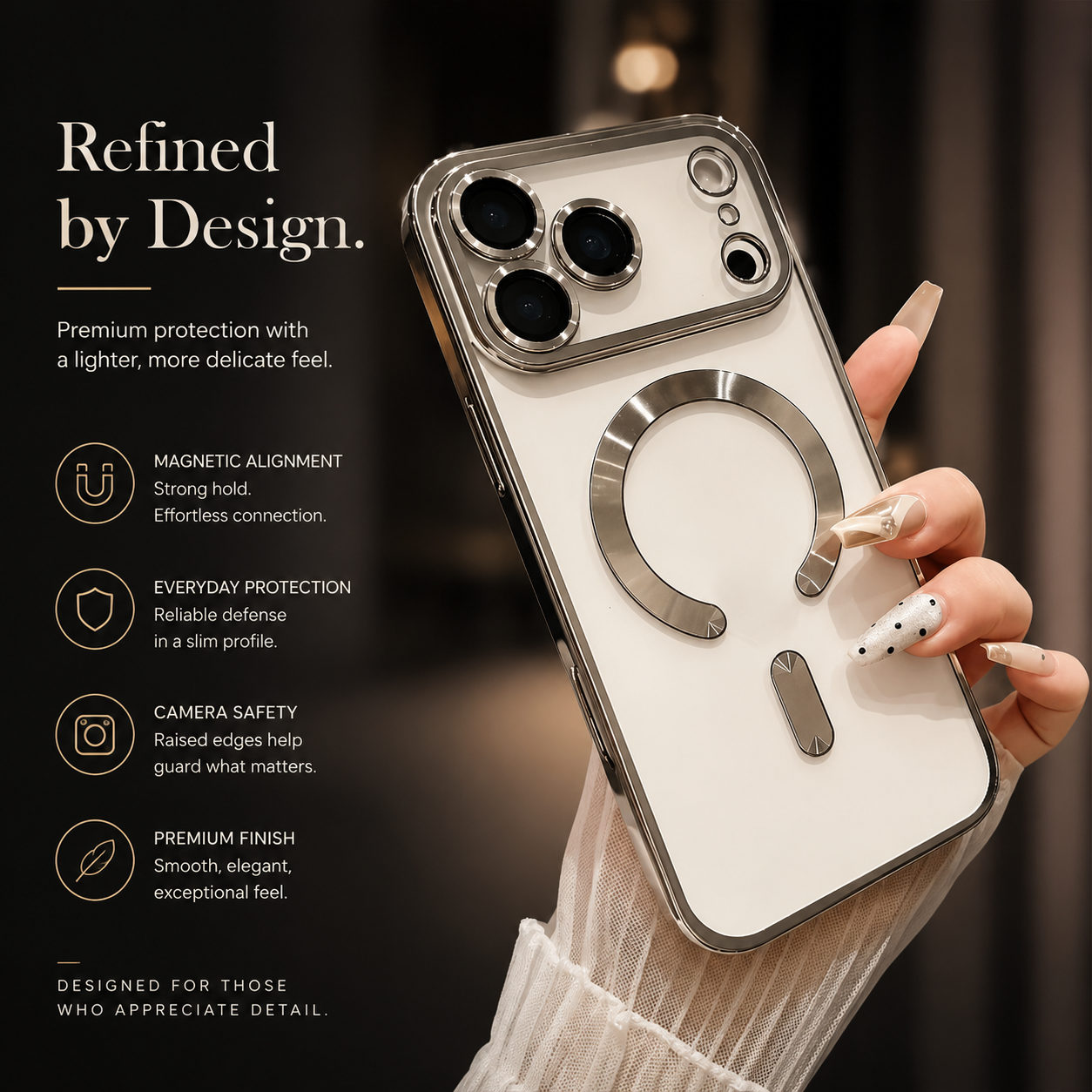 Premium iPhone Case MagSafe Compatible Luxury Plating Clear Back Shockproof Bumper Cover Magnetic Wireless Charging Anti Scratch Slim Full Coverage
