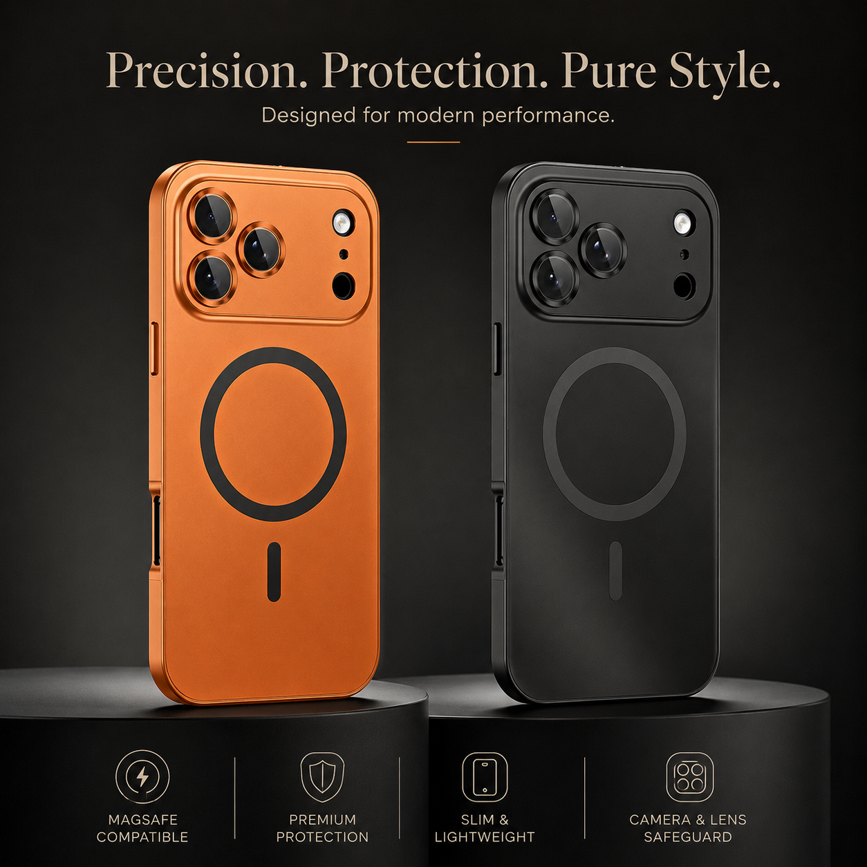 Premium iPhone Case MagSafe Compatible Magnetic Aluminum Frame Shockproof Cover PC Back Camera Lens Protection Ultra Thin Full Coverage