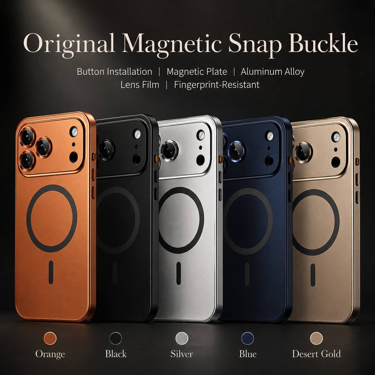 Premium iPhone Case MagSafe Compatible Magnetic Aluminum Frame Shockproof Cover PC Back Camera Lens Protection Ultra Thin Full Coverage