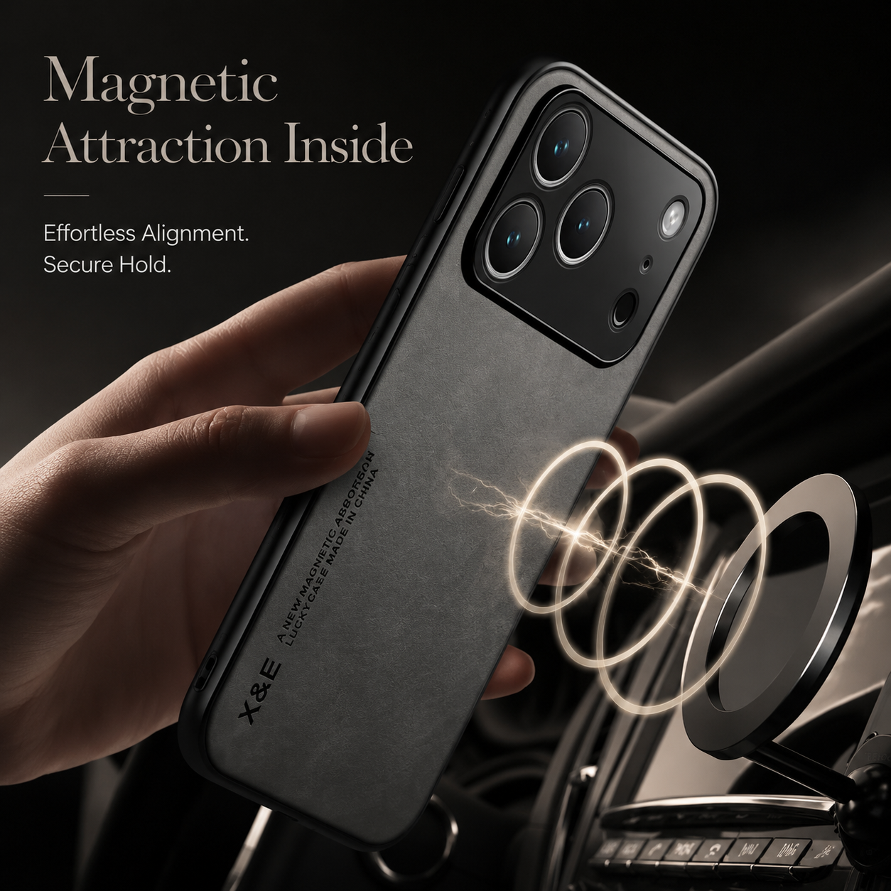 Premium iPhone Case MagSafe Compatible Magnetic Car Holder Shockproof Protective Cover Anti Fingerprint Slim Full Coverage Camera Lens Protection