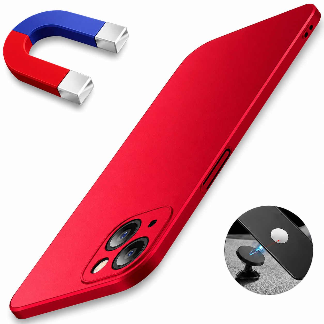 Premium iPhone Case MagSafe Compatible Magnetic Car Mount Protective Cover Ultra Thin Shockproof Matte Anti Scratch Camera Protection Lightweight Design