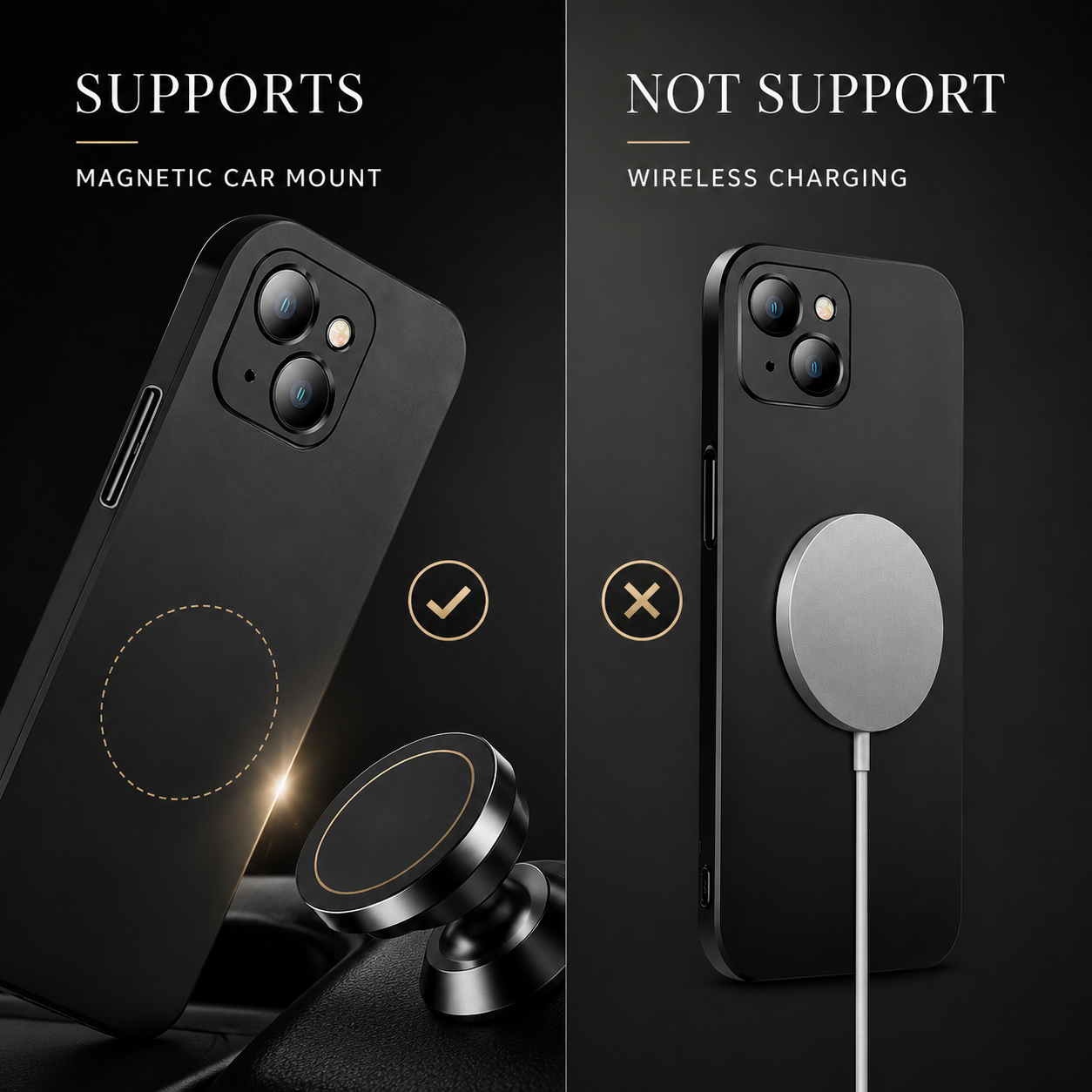 Premium iPhone Case MagSafe Compatible Magnetic Car Mount Protective Cover Ultra Thin Shockproof Matte Anti Scratch Camera Protection Lightweight Design