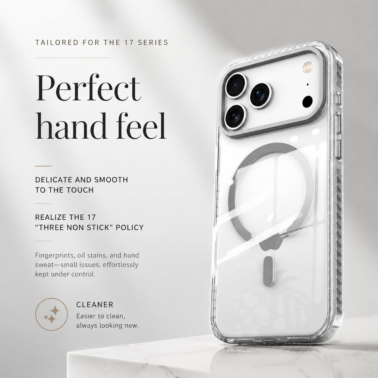 Premium iPhone Case MagSafe Compatible Magnetic Clear Cover PE Striped Border PC Back Camera Lens Protection Slim Full Coverage