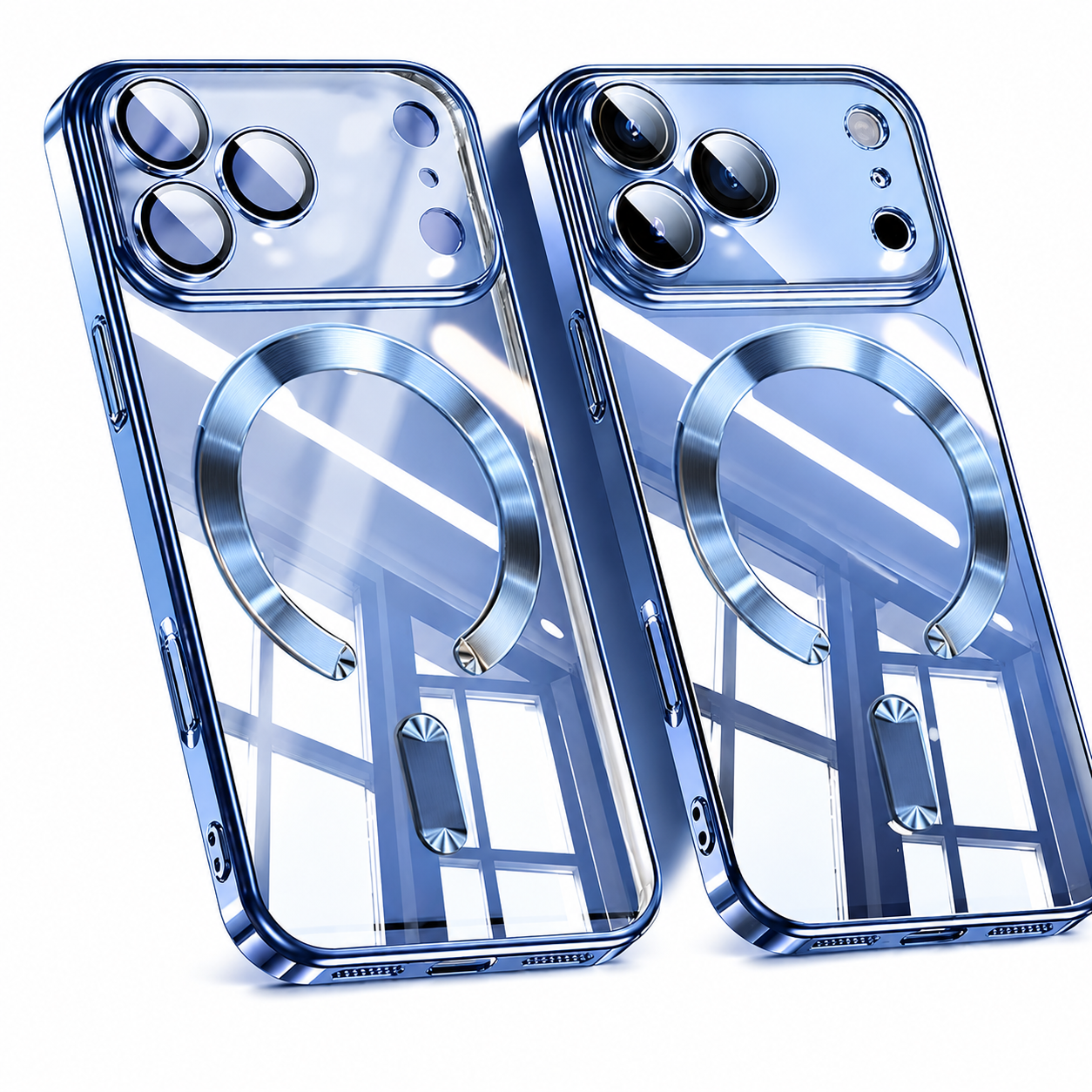 Premium iPhone Case MagSafe Compatible Magnetic Clear Protective Cover Shockproof Soft TPU Camera Lens Protection Slim Plated Full Coverage