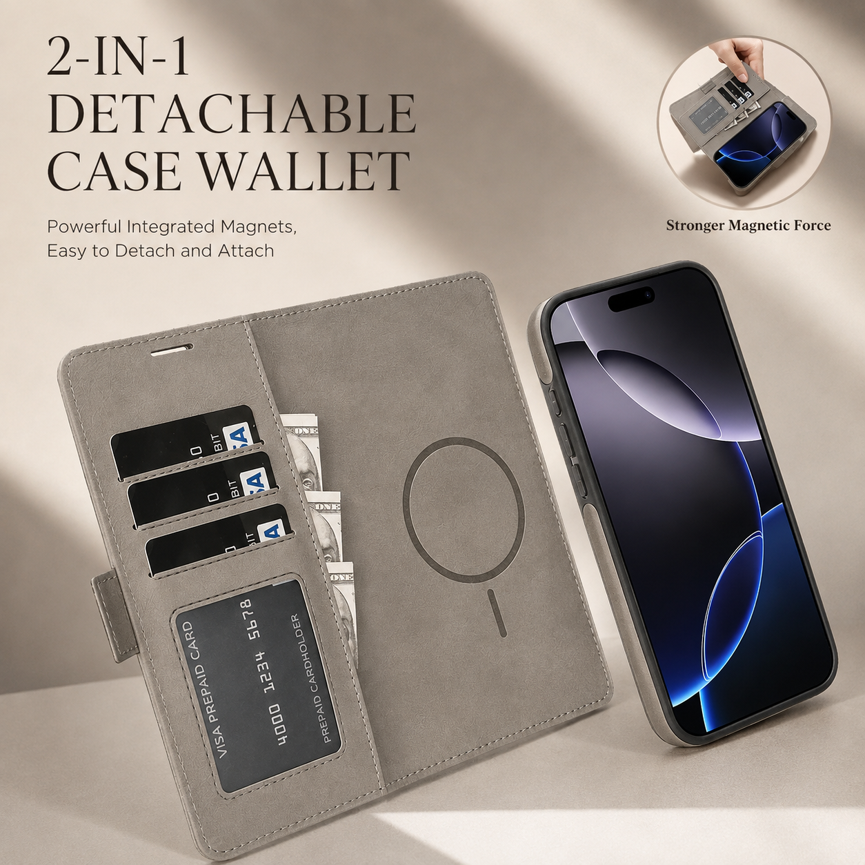 Premium iPhone Case MagSafe Compatible Magnetic Leather Wallet Cover Card Holder Camera Lens Protection Shockproof Matte Anti Scratch Full Coverage