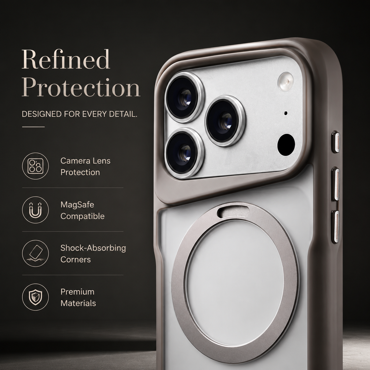 Premium iPhone Case MagSafe Compatible Magnetic Metal Ring Stand Shockproof Bumper Cover Translucent Matte Protective Case Anti Scratch Slim Full Coverage