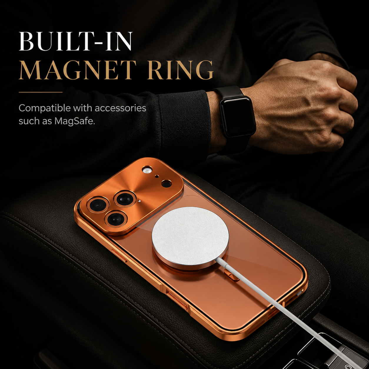 Premium iPhone Case MagSafe Compatible Magnetic Protective Cover Aluminum Frame Privacy Screen Protector Clear Back Shockproof Camera Lens Guard Design