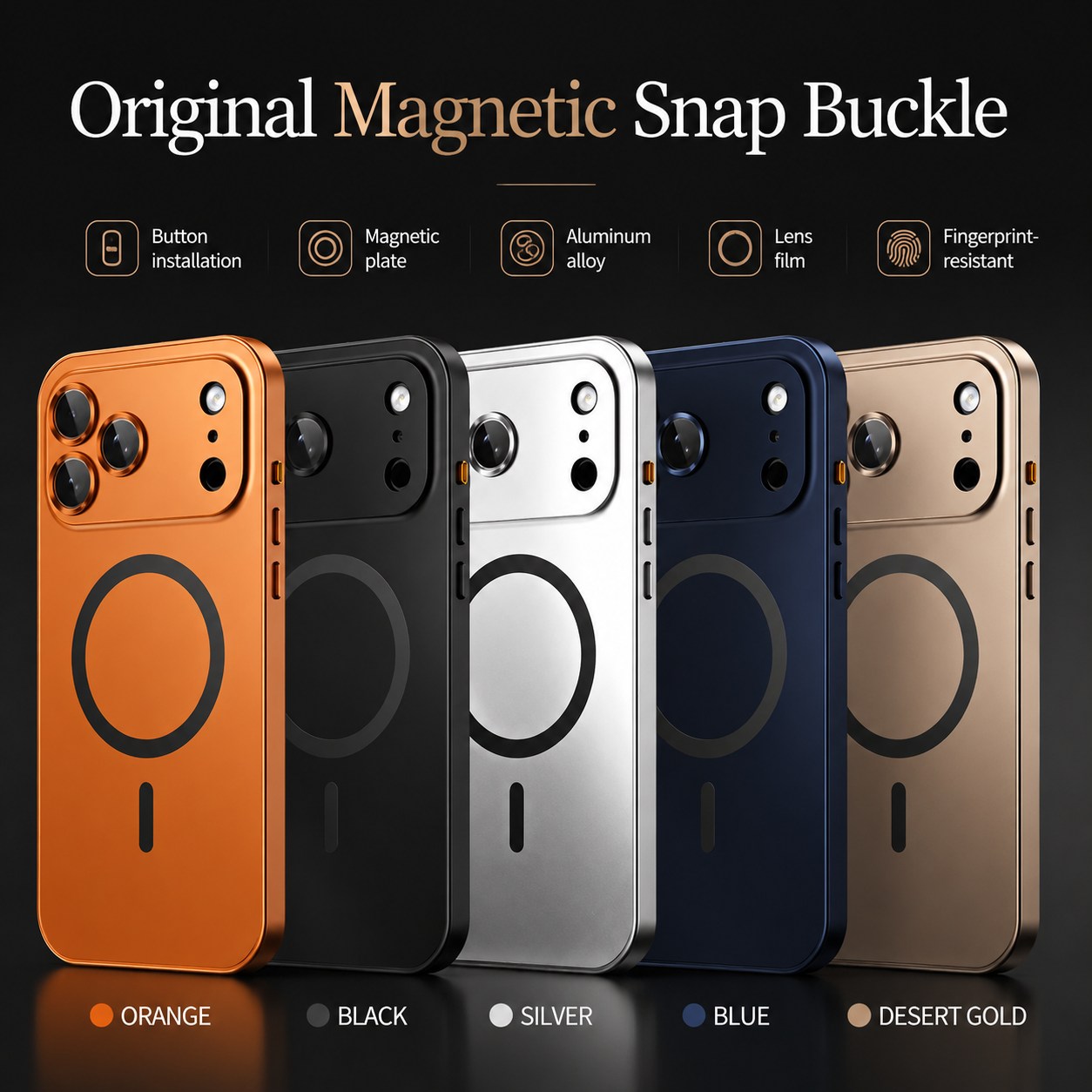 Premium iPhone Case MagSafe Compatible Magnetic Protective Cover Aluminum Metal Frame PC Back Shockproof Camera Lens Guard Ultra Thin Full Protection Design