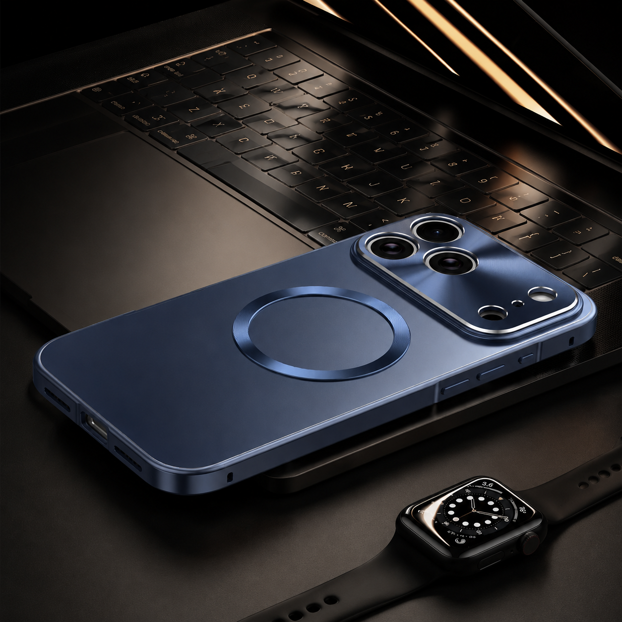 Premium iPhone Case MagSafe Compatible Magnetic Shockproof Protective Cover Camera Lens Protection Ultra Thin Aluminum Frame Frosted Matte Back Full Coverage