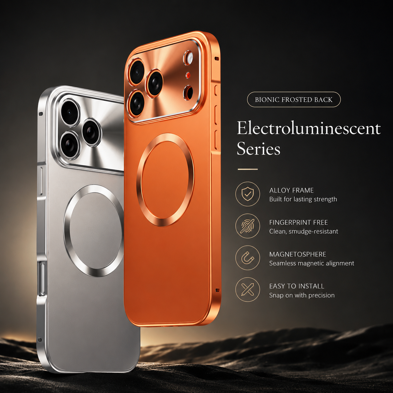 Premium iPhone Case MagSafe Compatible Magnetic Shockproof Protective Cover Camera Lens Protection Ultra Thin Aluminum Frame Frosted Matte Back Full Coverage