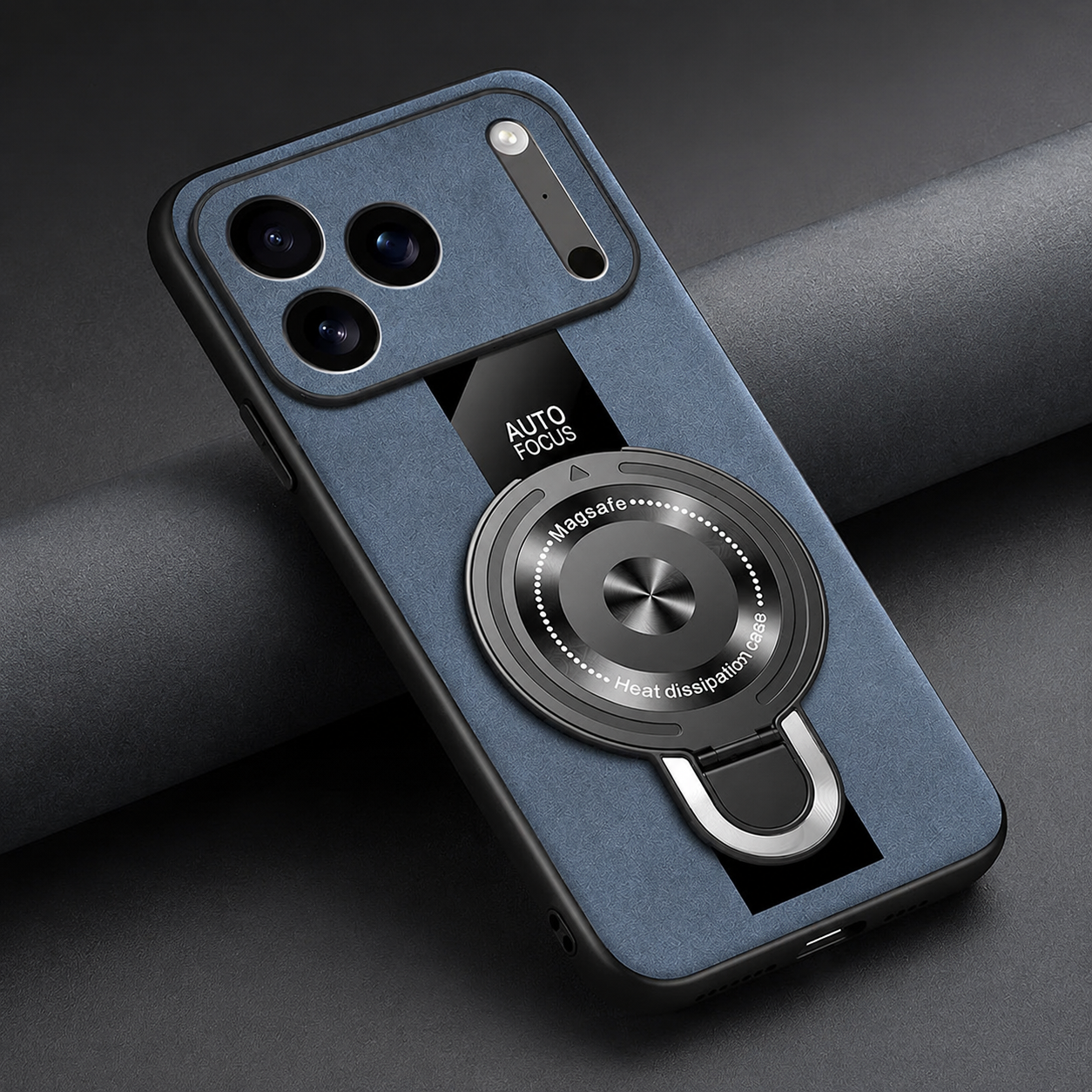 Premium iPhone Case MagSafe Compatible Matte Fiber Shockproof Protective Cover Magnetic Ring Stand Camera Lens Protection Slim Full Coverage