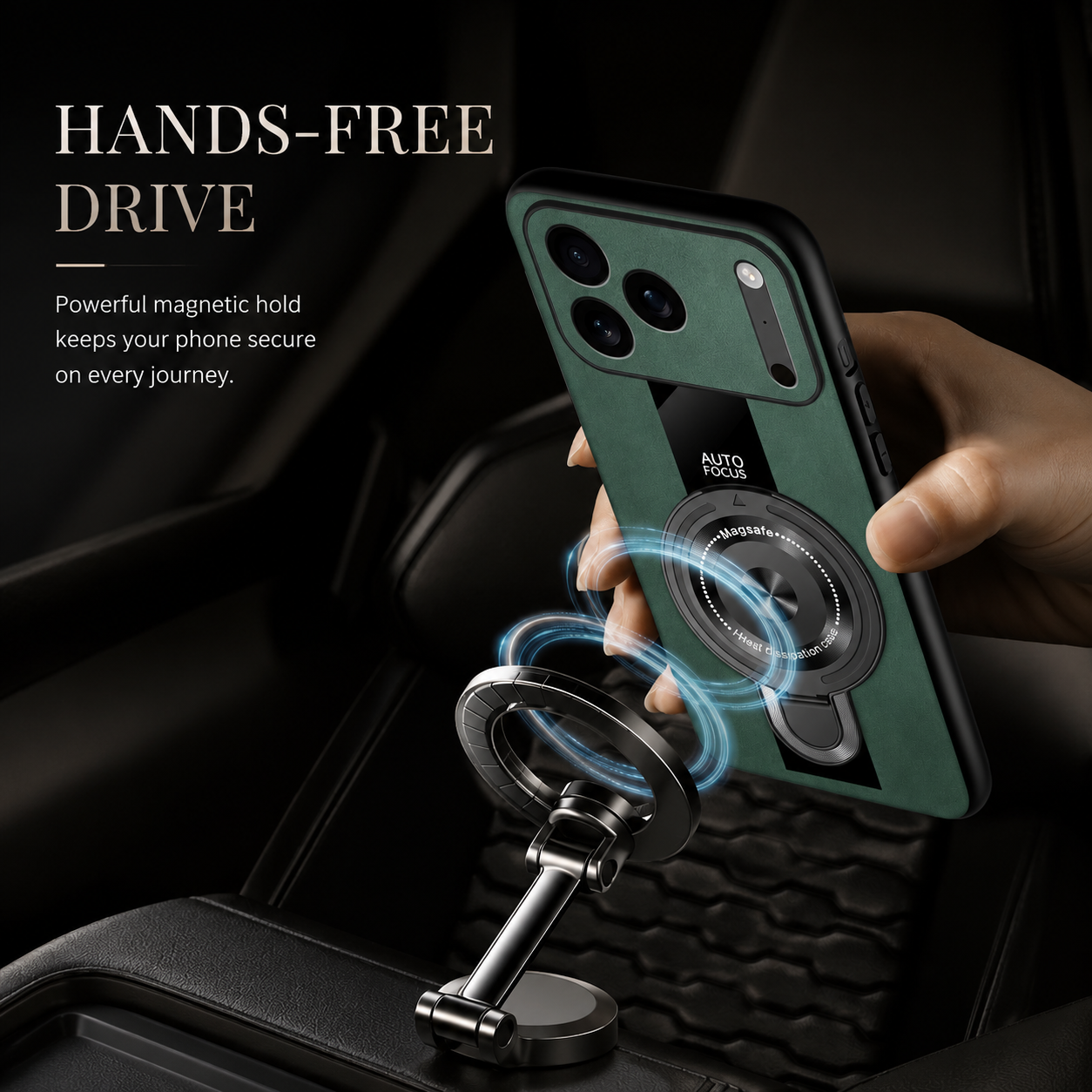 Premium iPhone Case MagSafe Compatible Matte Fiber Shockproof Protective Cover Magnetic Ring Stand Camera Lens Protection Slim Full Coverage