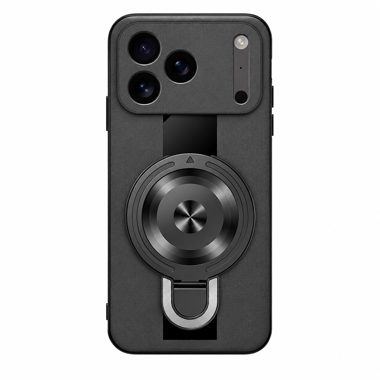 Premium iPhone Case MagSafe Compatible Matte Fiber Shockproof Protective Cover Magnetic Ring Stand Camera Lens Protection Slim Full Coverage
