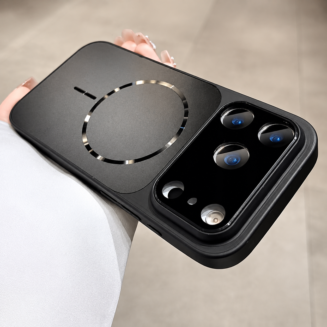 Premium iPhone Case MagSafe Compatible Matte Protective Cover Shockproof Glass Camera Lens Guard Anti Fingerprint Camera Control Full Coverage
