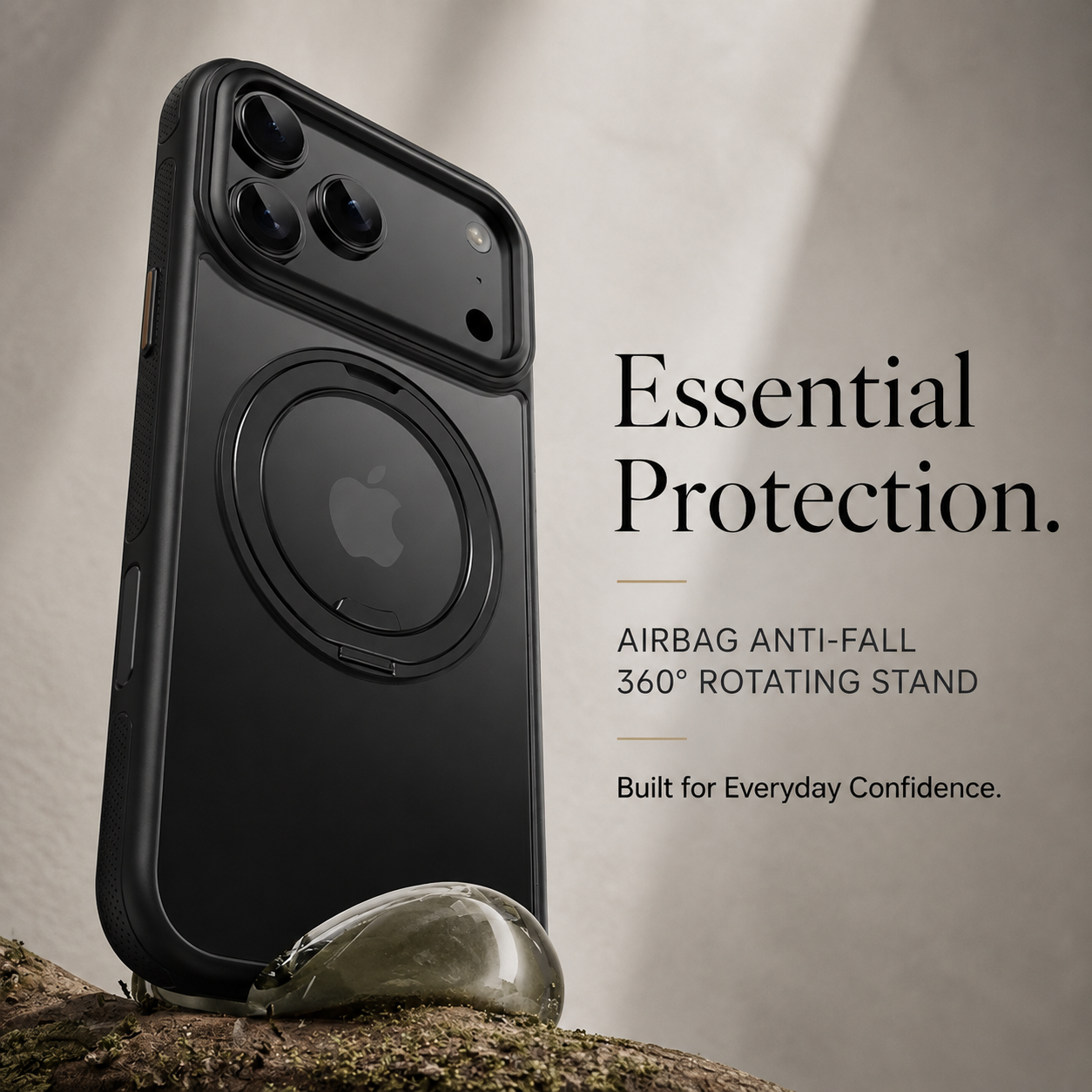 Premium iPhone Case MagSafe Compatible Mechanical Rotating Stand Shockproof Protective Cover Metal PC TPU Camera Lens Protection Full Coverage