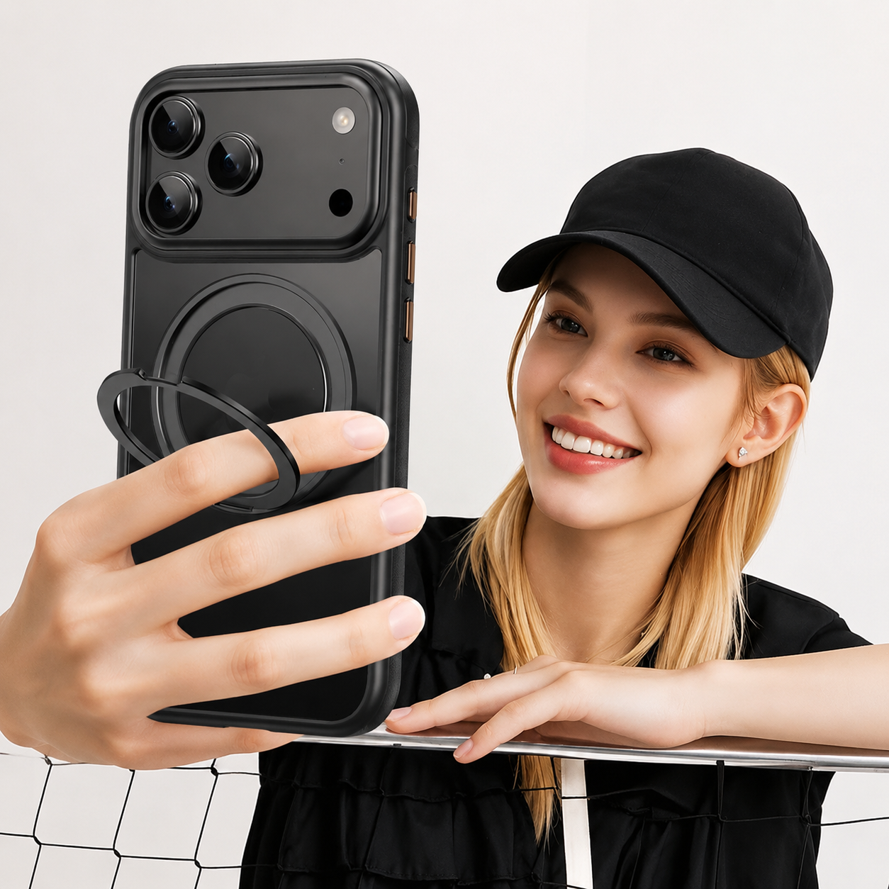Premium iPhone Case MagSafe Compatible Mechanical Rotating Stand Shockproof Protective Cover Metal PC TPU Camera Lens Protection Full Coverage